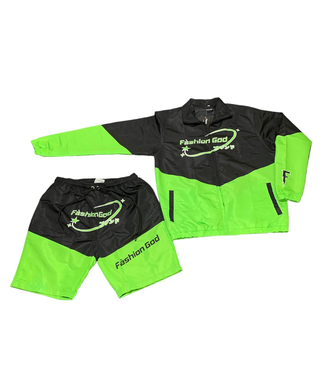 FG Windbreaker Set Black/Lime Green